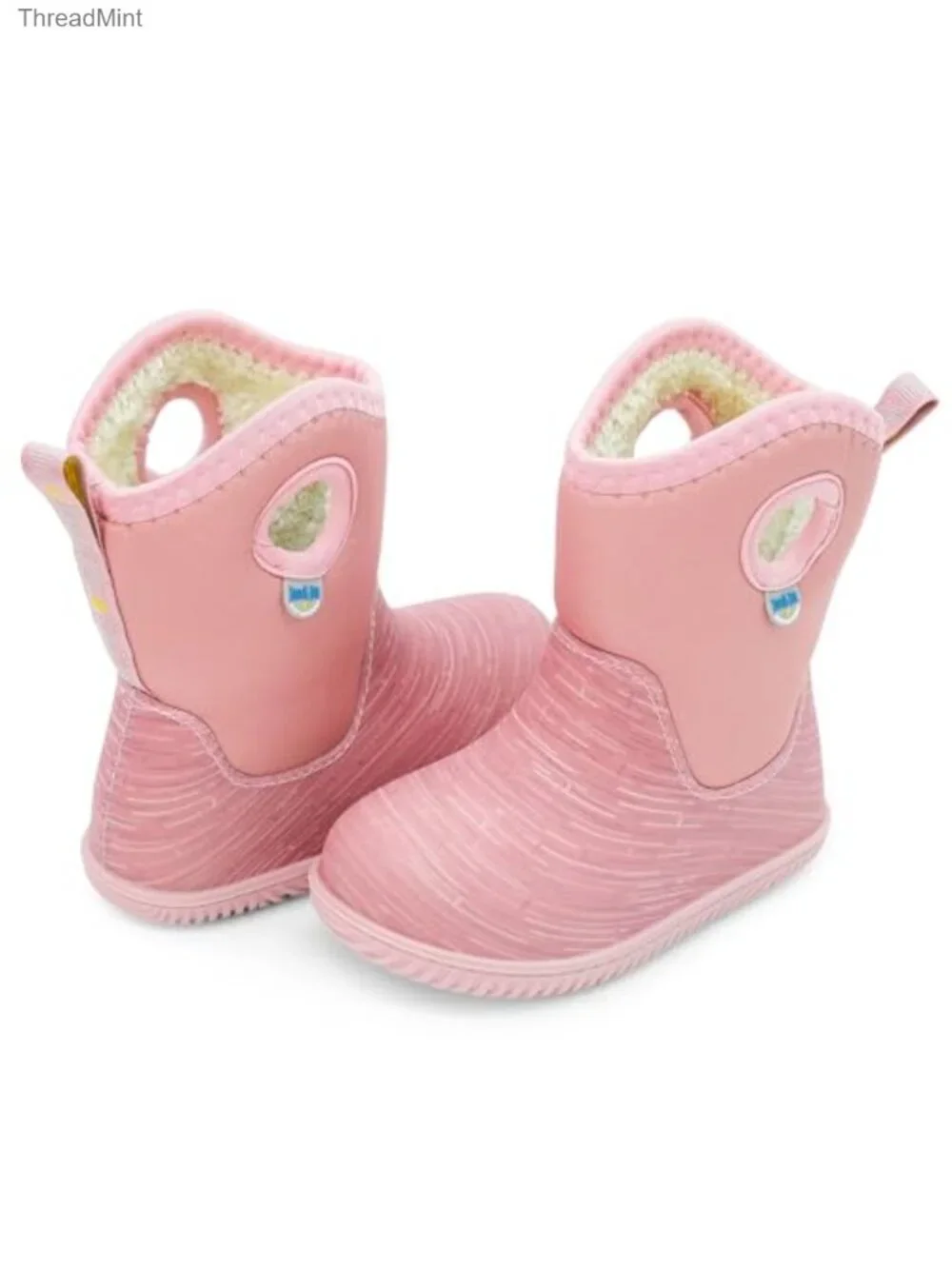 Kids Waterproof Snow Boots Fleece-Lined Winter Rain Boots Machine Washable